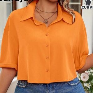 ✨ 3/$30 ✨ SHEIN Curve Drop Shoulder Blouse 4XL | Royal Blue Collared Top